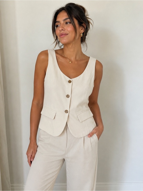 a new day Jackets & Blazers - A New Day Sleeveless Tailored Vest – Size Large – NWT
